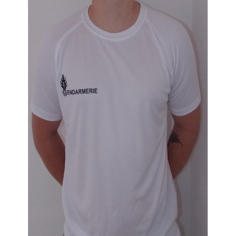 T shirt Technique Blanc Gendarmerie SPRINTEX Micro respirant